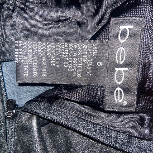 Bebe Black Leather Pants with Lace-Up Detail - Picture 5 of 11